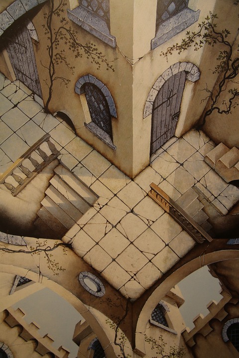 cuadro de Escher con escaleras